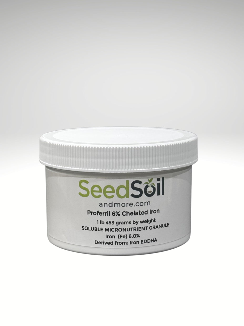 Seed Soil and More-Proferril 6% EDDHA Chelated Iron-100% Water Soluble Iron Chelate for Greener Plants - Corrects Iron Chlorosis & Yellow Leaves - for soils with ph Above 7 - Made in USA - 1 lb