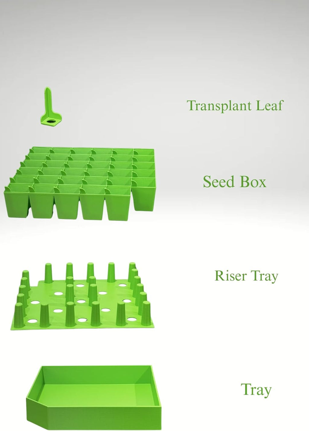 Seed Soil and More Seedling Transplant Tray-Handles for Transplanting, Incredible 35 Plant copacity, Extra-Thick Reusable Germination Kit, for Indoor, Outdoor & Greenhouse Use