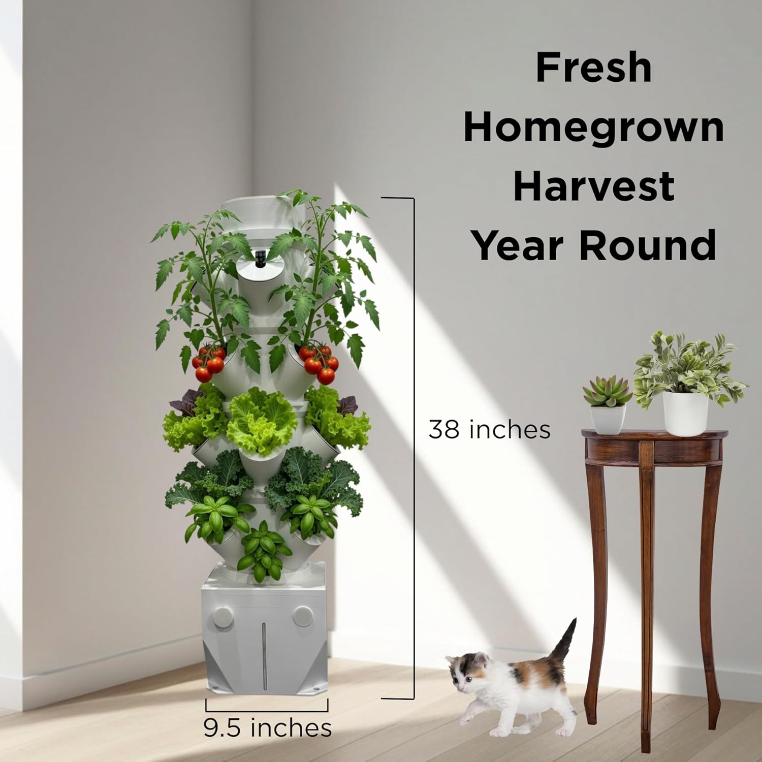 Seed, Soil and More Vertiflow Grow Tower-16 Plants, Herbs, Vegetables - Hydroponic Herb Garden Planter Kit - Indoor/Outdoor Gardening System