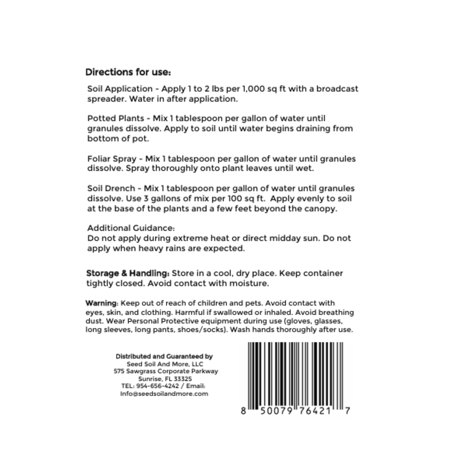 Seed, Soil, and More Manganese Sulfate Granular Fertilizer – Corrects Manganese Deficiency, Promotes Greener Leaves & Stronger Plant Growth – for Gardens, Trees, Lawns & Crops (5 lbs)