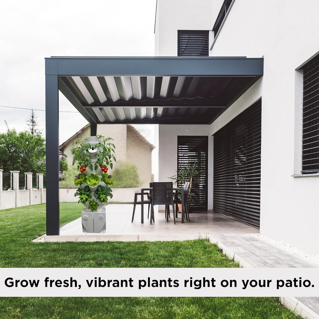 Seed, Soil and More Vertiflow Grow Tower-16 Plants, Herbs, Vegetables - Hydroponic Herb Garden Planter Kit - Indoor/Outdoor Gardening System